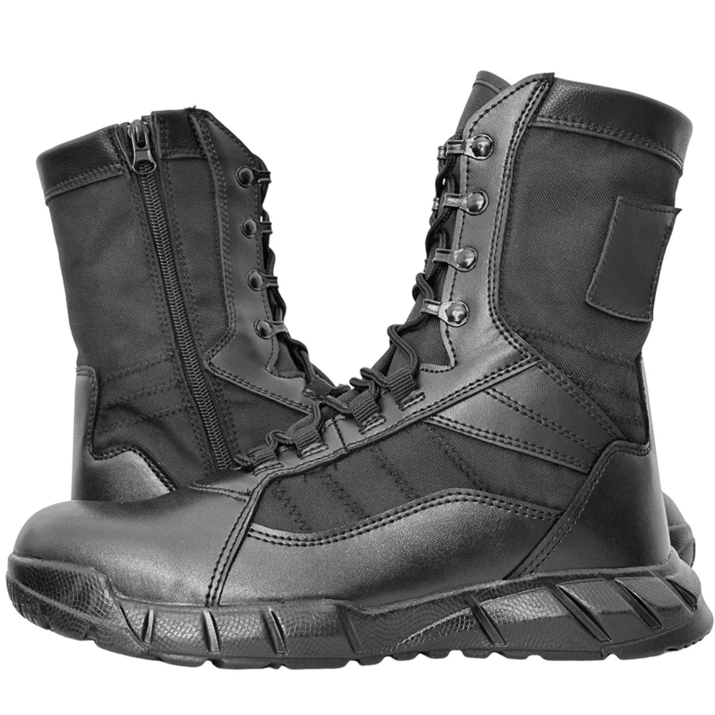 Leather Lightweight Man Tactical Boots Combat Boots Anti-Collision Training Lace Up Waterproof Outdoor Hiking Breathable Shoe