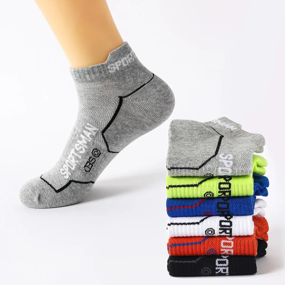 6 Pairs Socks Men's Short Socks Sweat Absorbent and Odorous Basketball Socks Running Sports Socks Breathable Mesh Men's Socks