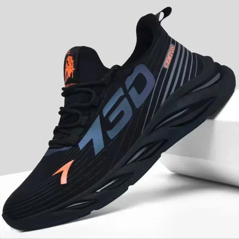 Fashionable shoes men's shoes summer mesh surface breathable slip-on sports leisure running walking mesh shoes thick sole