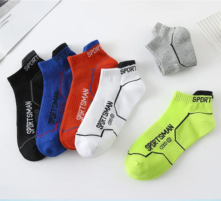 6 Pairs Socks Men's Short Socks Sweat Absorbent and Odorous Basketball Socks Running Sports Socks Breathable Mesh Men's Socks